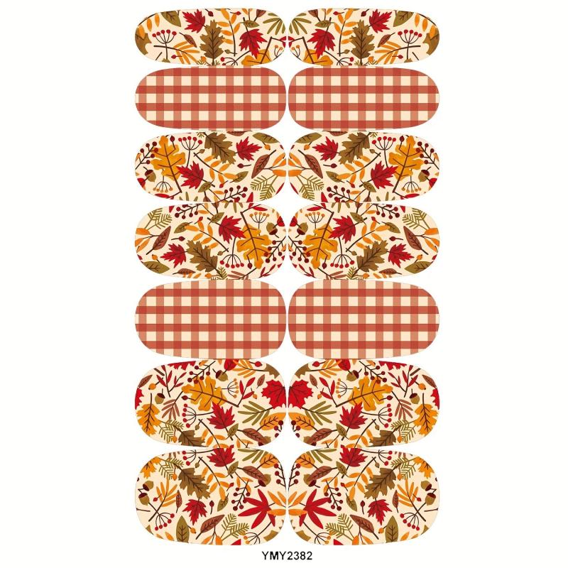 9 Sheets of Maple Leaf Nail Art Stickers for Autumn Nails