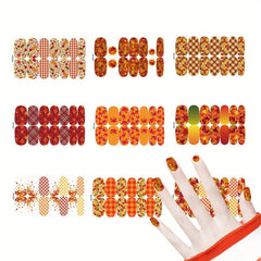 9 Sheets of Maple Leaf Nail Art Stickers for Autumn Nails