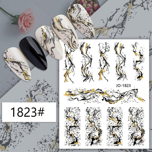 Marble Nail Stickers Self Adhesive Gradient Nail Decals