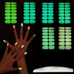 Luminous Self Adhesive Gel Nail Strips with Half Moon Nail File