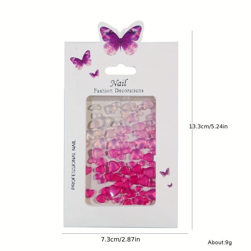 Peach Heart Nail Art Rhinestones For Nail Art Decoration