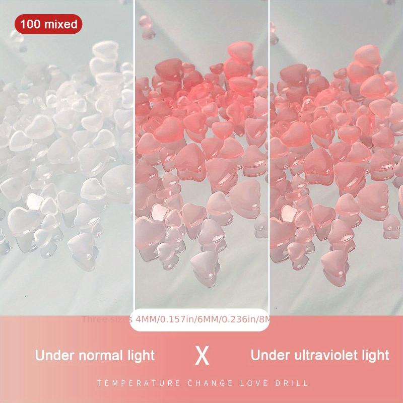 Peach Heart Nail Art Rhinestones For Nail Art Decoration