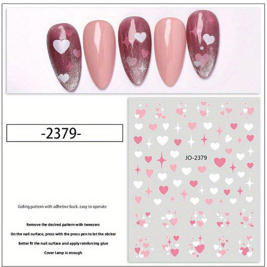 Colorful Flower Heart Star Moon Sun Cloud Nail Decals