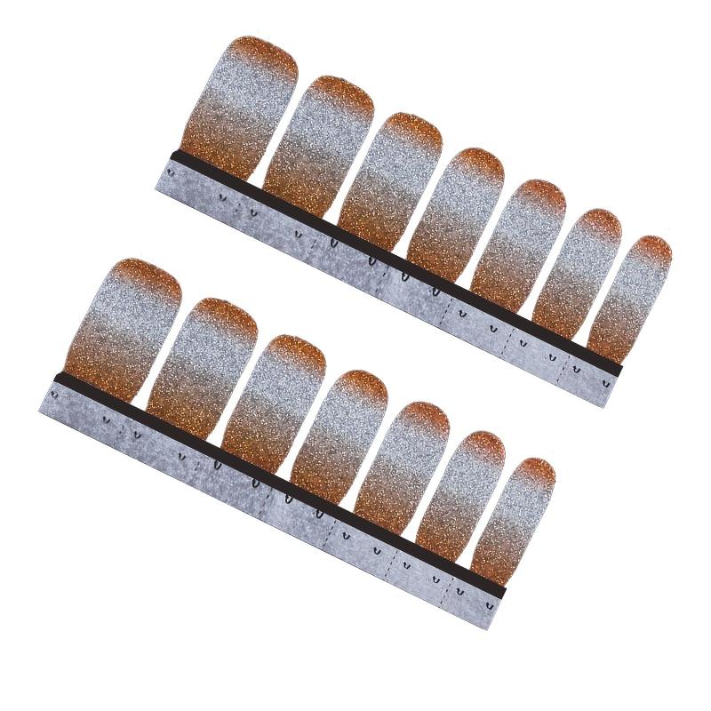 Gradient Glitter Nail Powder Vinyls Nail Stencil Set
