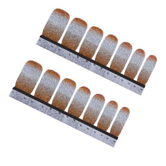 Gradient Glitter Nail Powder Vinyls Nail Stencil Set