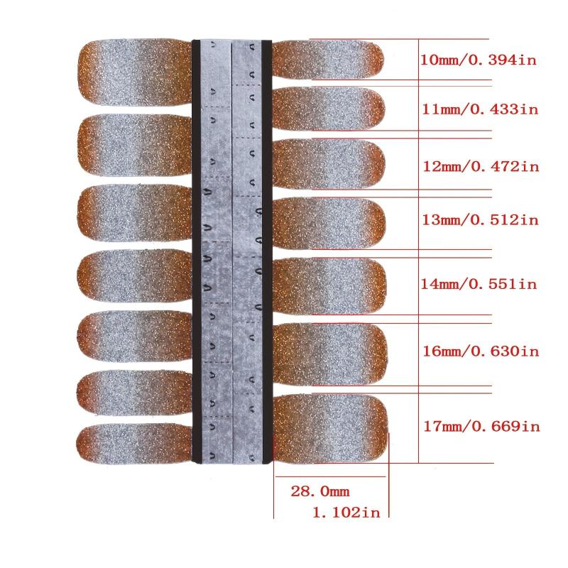 Gradient Glitter Nail Powder Vinyls Nail Stencil Set