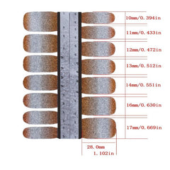 Gradient Glitter Nail Powder Vinyls Nail Stencil Set