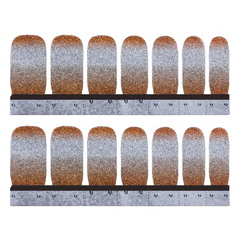 Gradient Glitter Nail Powder Vinyls Nail Stencil Set