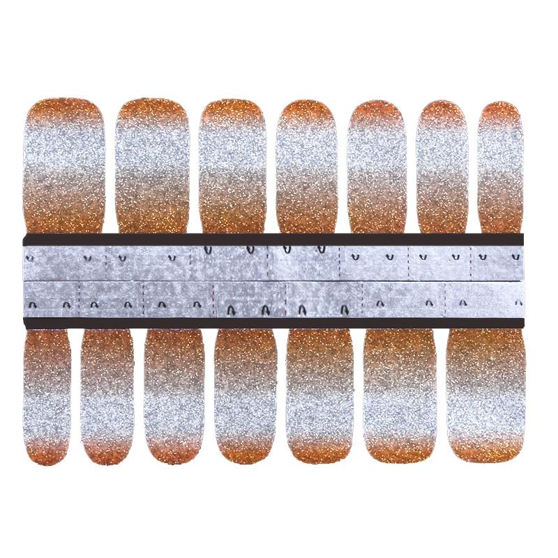 Gradient Glitter Nail Powder Vinyls Nail Stencil Set