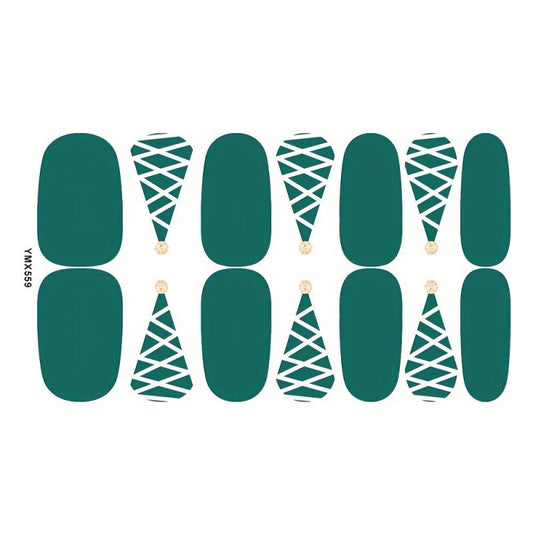 Christmas Nail Polish Stickers Decal Strips DIY Manicure Art Kit 8 Sheets Pack