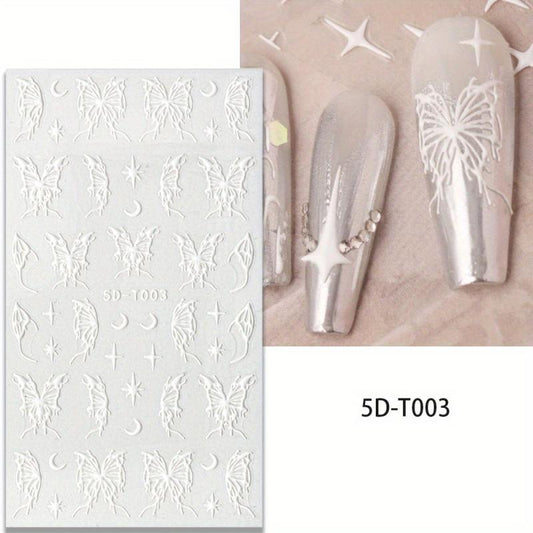 5D Butterfly Nail Art Stickers Decals Self Adhesive Nail Accessories