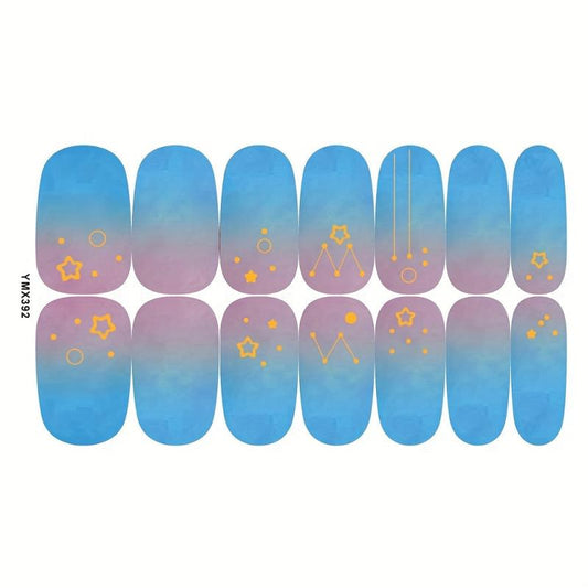 Colorful Full Cover Nail Decal Strips Kit 8 Sheets