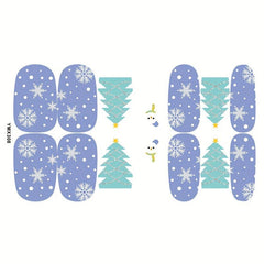 8 Sheets Christmas Nail Stickers Full Nail Wraps Adhesive Nail Polish Stickers