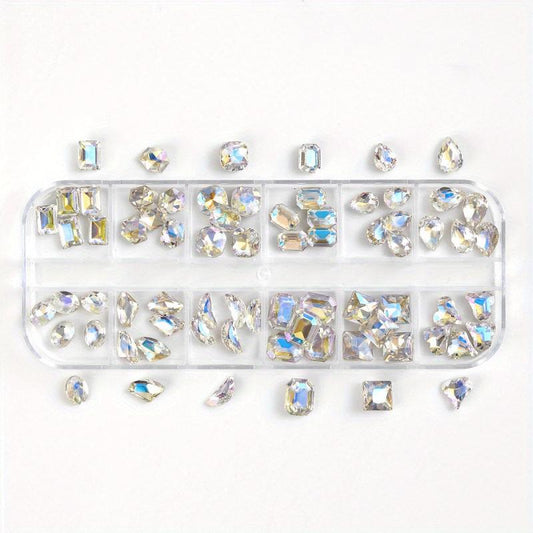60pcs Crystal Rhinestones for Nail Art and Crafts 3D Decorations
