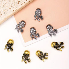 Skull Rose Nail Charms Retro Punk Nail Accessories