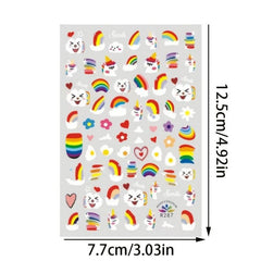 Rainbow Flower Cloud Nail Stickers Self-Adhesive Nail Decals