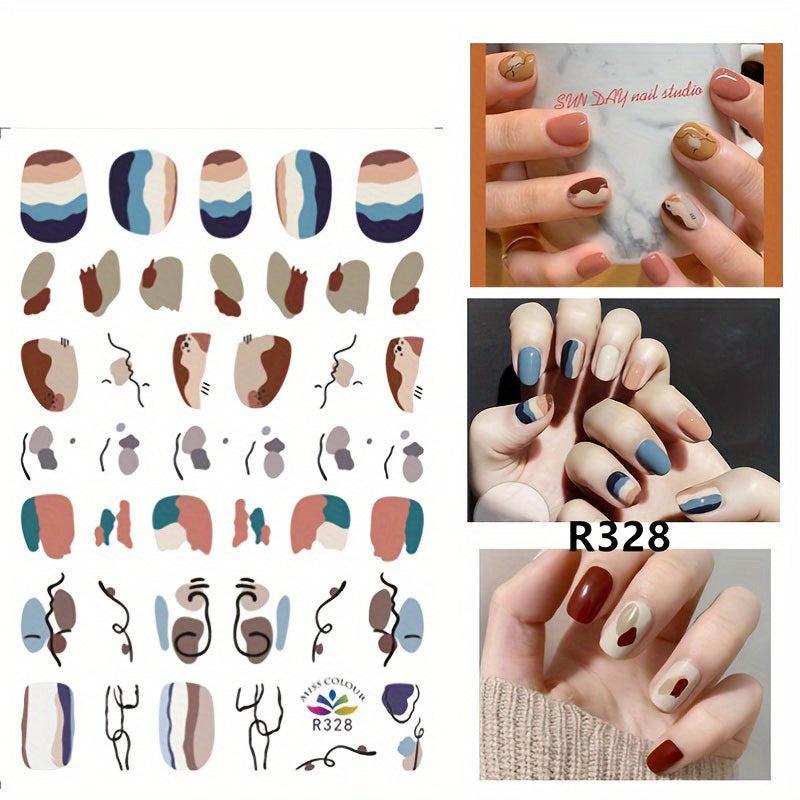 Rainbow Flower Cloud Nail Stickers Self-Adhesive Nail Decals