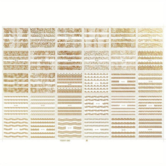 30 Sheets Lace Nail Art Stickers Self Adhesive Flower Nail Art Decals