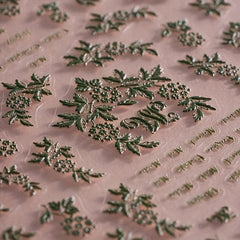 Green Leaves Nail Art Sticker 5D Self Adhesive Decals