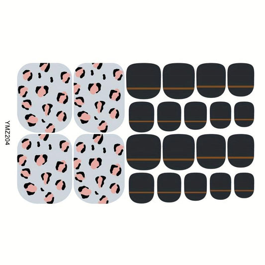 8 Sheets Toenail Polish Strips Toe Nail Art Stickers Decal Nails Wraps