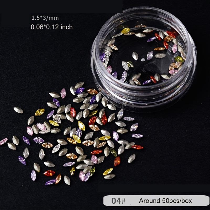Iridescent Nail Art Rhinestones Zircon Gemstones DIY Accessories