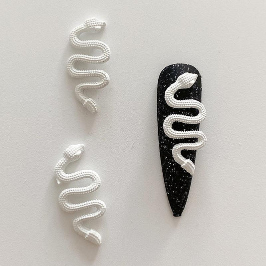 Resin Snake Nail Charms Retro Nail Jewelry Accessories 10 Pcs