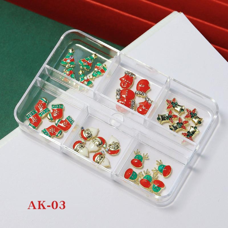Christmas Nail Art Charms 3D Mixed Shapes with Rhinestones