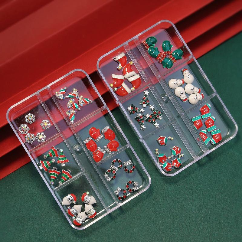 Christmas Nail Art Charms 3D Mixed Shapes with Rhinestones