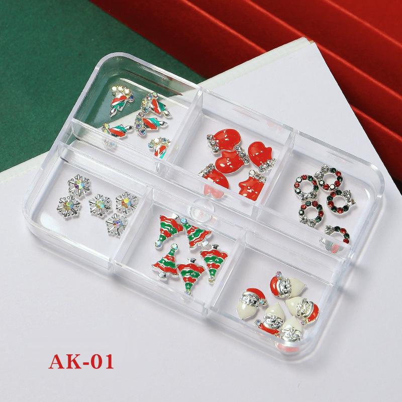 Christmas Nail Art Charms 3D Mixed Shapes with Rhinestones
