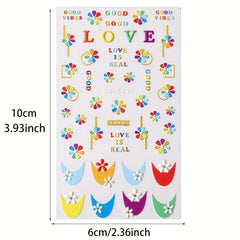 5D Embossed Flower Nail Art Stickers Self Adhesive Sunflower Dasiy Nail Art