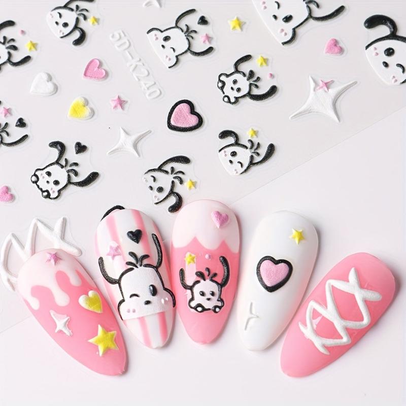 5D Embossed Flower Nail Art Stickers Self Adhesive Sunflower Dasiy Nail Art