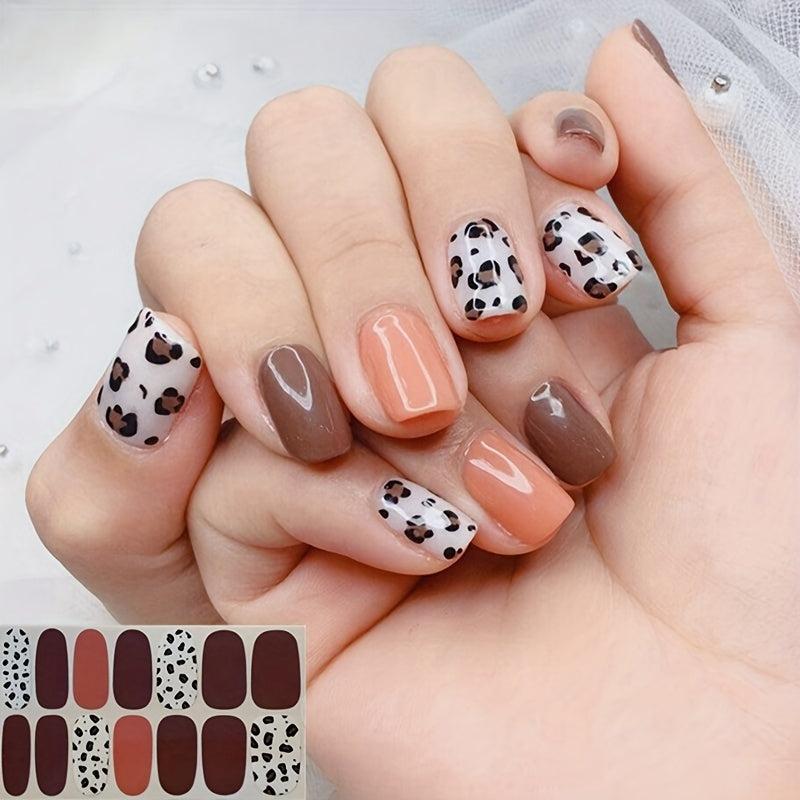 Leopard Nail Polish Stickers Self Adhesive Manicure Kit