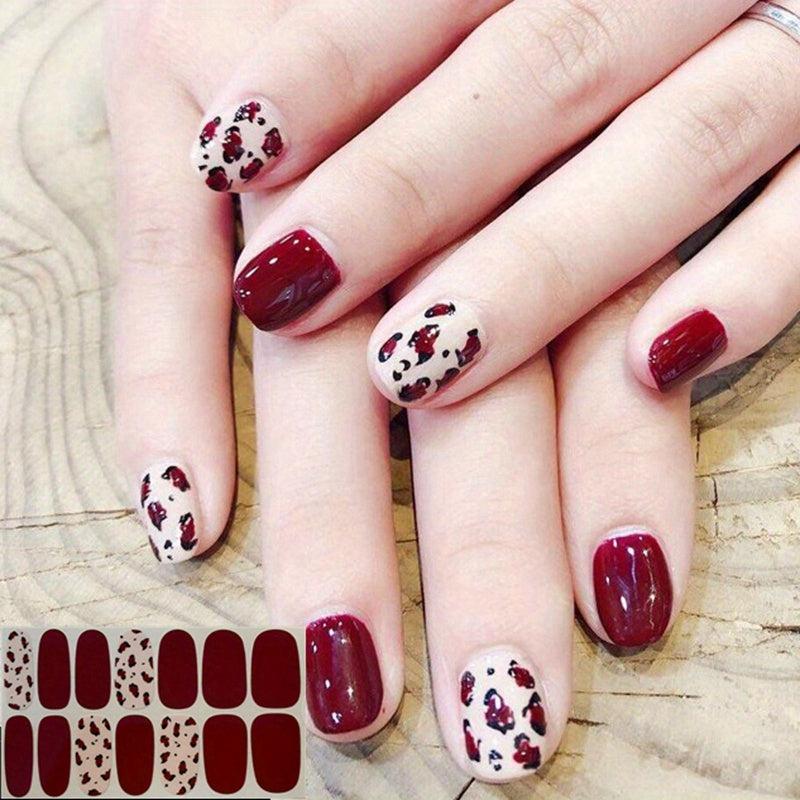 Leopard Nail Polish Stickers Self Adhesive Manicure Kit