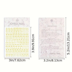 Holographic Letter Nail Stickers DIY Nail Decoration