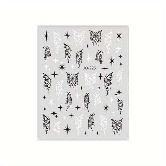Butterfly Nail Sticker Self Adhesive 3D Hollow Liquid Decal Nail Stickers