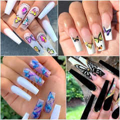 Butterfly Nail Art Stickers Self Adhesive Laser Butterflies Nail Art Decals