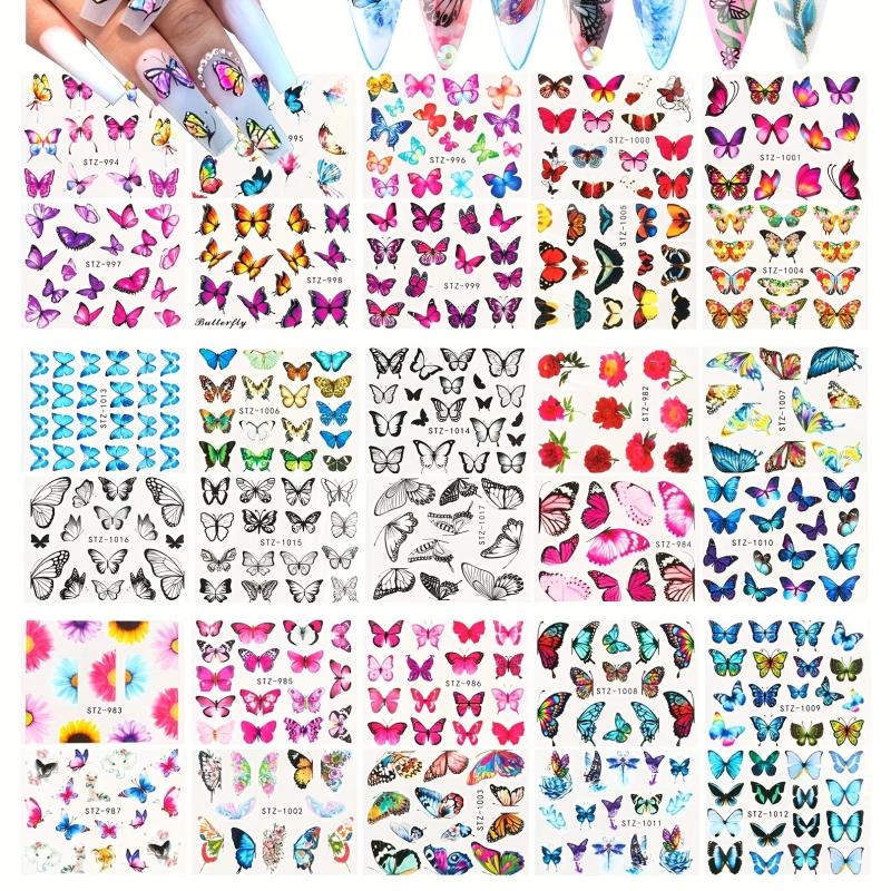 Butterfly Nail Art Stickers Self Adhesive Laser Butterflies Nail Art Decals