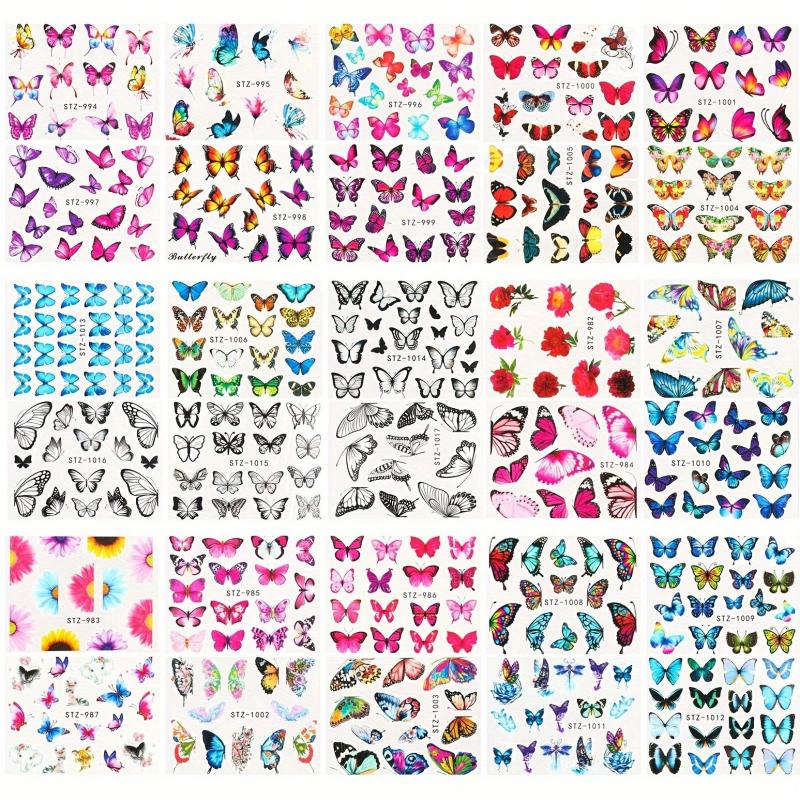 Butterfly Nail Art Stickers Self Adhesive Laser Butterflies Nail Art Decals