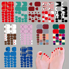 Glitter Toe Nail Sticker Summer Style Full Cover Toe Nail Art Supplies