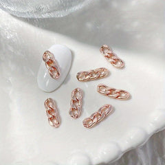 50 pcs 3D Punk Metal Chain Nail Art Charms DIY Manicure Alloy Accessory