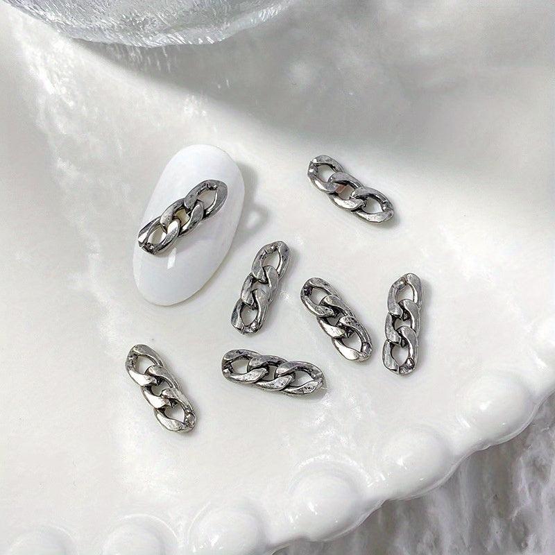 50 pcs 3D Punk Metal Chain Nail Art Charms DIY Manicure Alloy Accessory