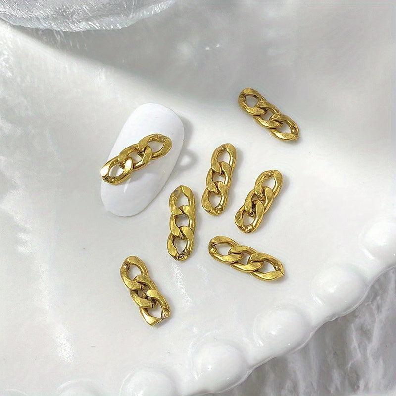 50 pcs 3D Punk Metal Chain Nail Art Charms DIY Manicure Alloy Accessory