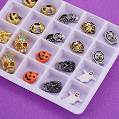 20pcs Halloween Nail Art Charms Rhinestones Pearls DIY Nail Salons Accessories