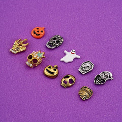 20pcs Halloween Nail Art Charms Rhinestones Pearls DIY Nail Salons Accessories