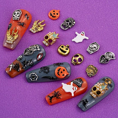 20pcs Halloween Nail Art Charms Rhinestones Pearls DIY Nail Salons Accessories
