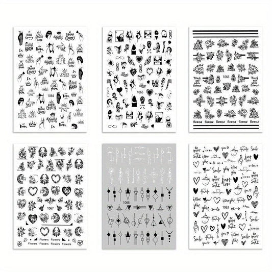 3D Foil Marble French Line Nail Art Sticker for Halloween Nails