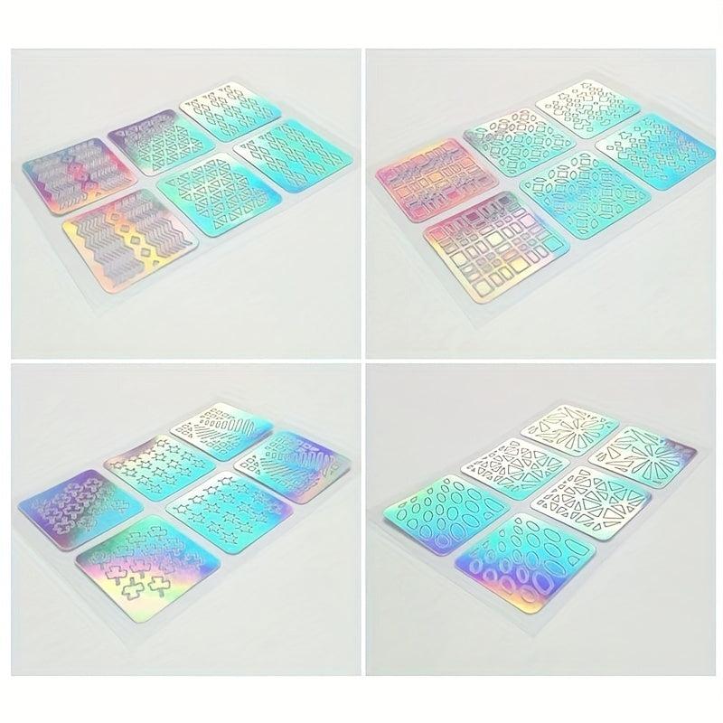 3D Laser Nail Decals Holographic Nail Stickers