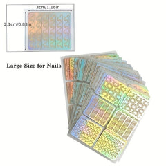 3D Laser Nail Decals Holographic Nail Stickers