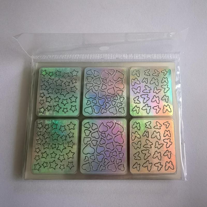 3D Laser Nail Decals Holographic Nail Stickers