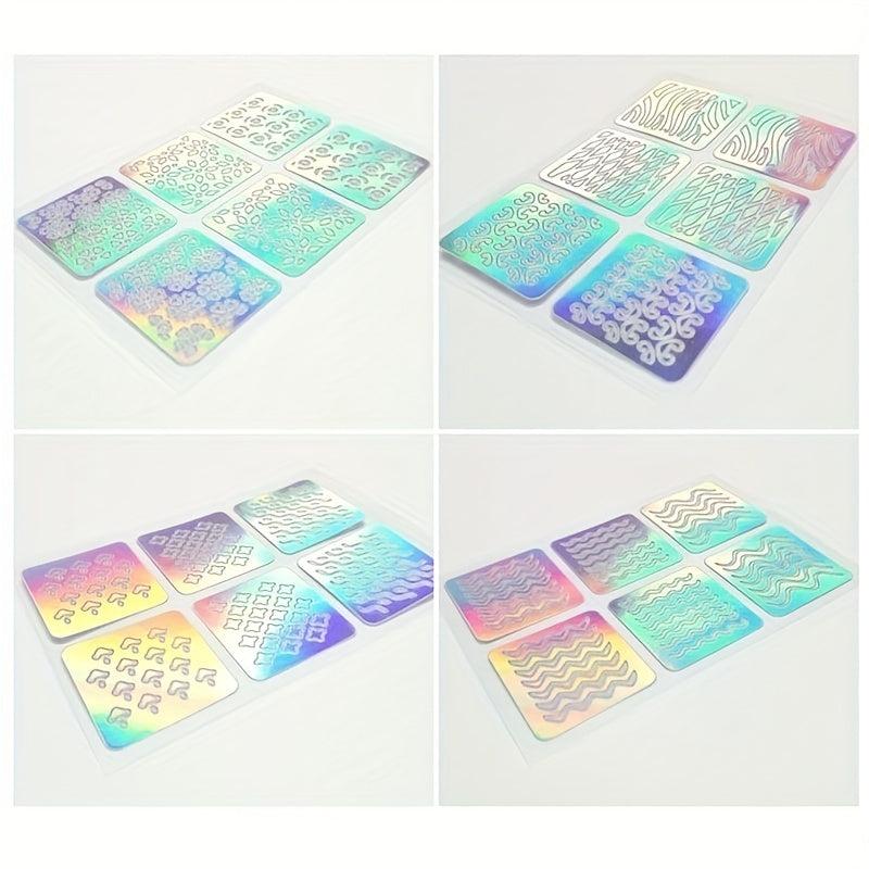 3D Laser Nail Decals Holographic Nail Stickers